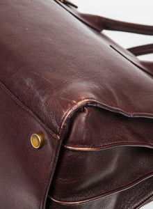 Saint Laurent Borsa Sac de jour Large in pelle color prugna