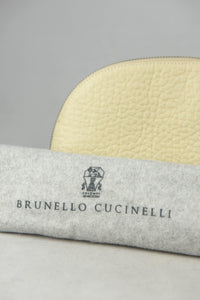 Brunello Cucinelli Beauty Case in pelle panna -  lesleyluxuryvintage