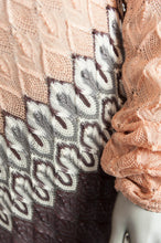 Carica l&#39;immagine nel visualizzatore di Gallery, MISSONI Abito a maglia con fantasia obliqua salmone - Tg. 44

