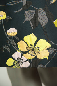 Giambattista Valli Abito nero con fantasia fiori gialli e rosa - Tg. 44 -  lesleyluxuryvintage