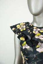 Load image into Gallery viewer, Giambattista Valli Abito nero con fantasia fiori gialli e rosa - Tg. 44 -  lesleyluxuryvintage
