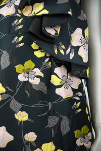 Giambattista Valli Abito nero con fantasia fiori gialli e rosa - Tg. 44 -  lesleyluxuryvintage