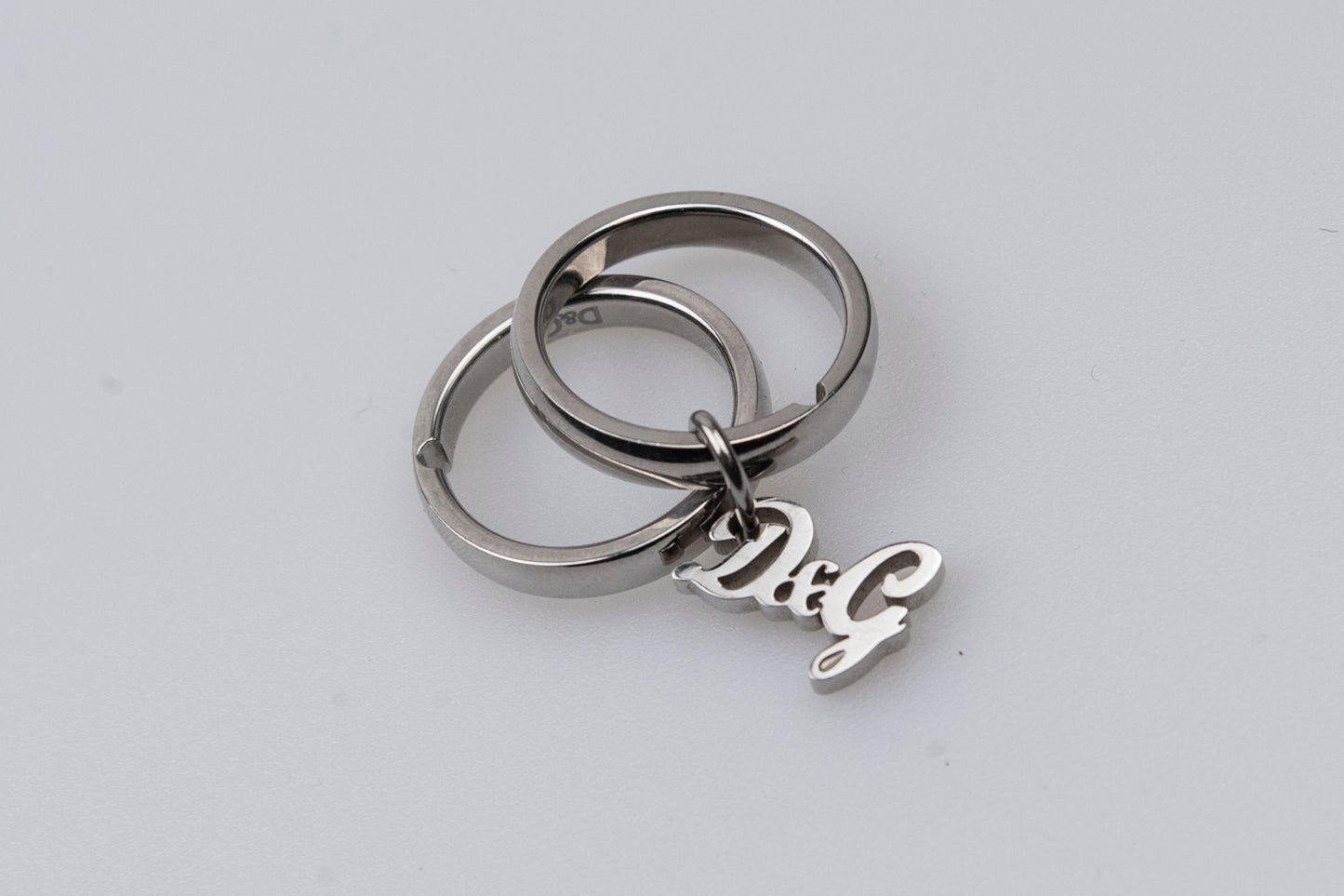 Dolce &amp; Gabbana Double silver ring with D&amp;G charm