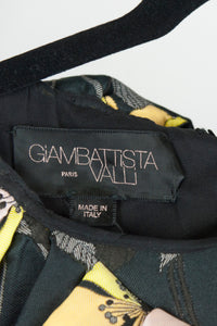 Giambattista Valli Abito nero con fantasia fiori gialli e rosa - Tg. 44 -  lesleyluxuryvintage
