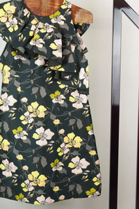 Giambattista Valli Abito nero con fantasia fiori gialli e rosa - Tg. 44 -  lesleyluxuryvintage