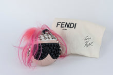 Load image into Gallery viewer, Fendi Portachiavi Karlito Punk con capelli cresta rosa shocking
