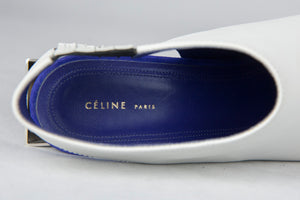 Celine Stivaletto in pelle bianca con tacco specchio - N. 39 -  lesleyluxuryvintage