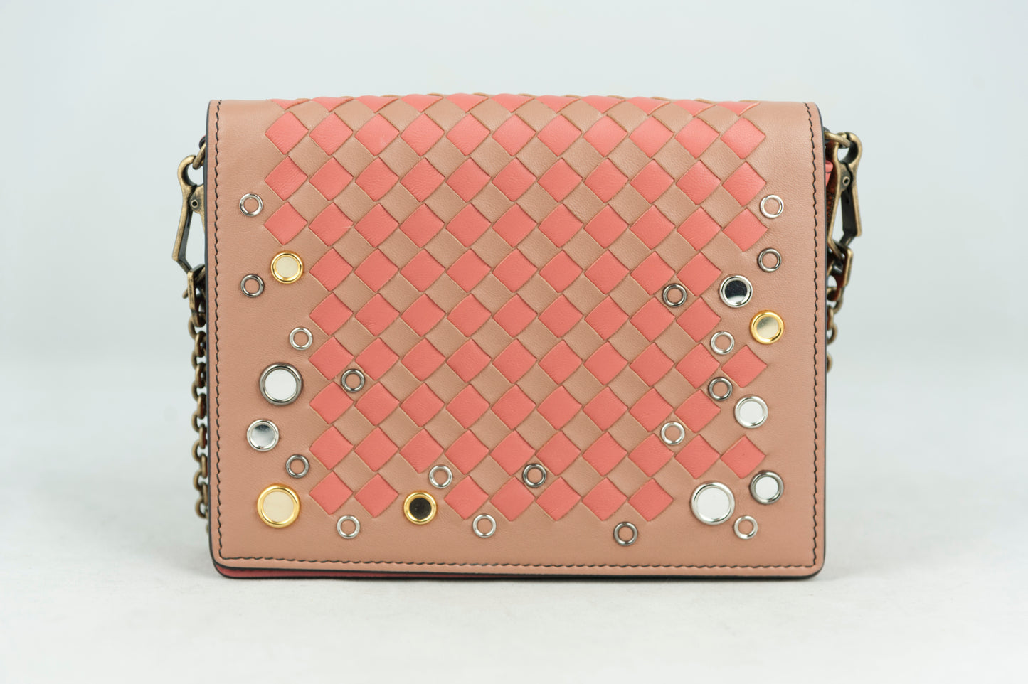 Bottega Veneta Wallet on chain Parme in pelle rosa