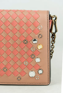 Bottega Veneta Wallet on chain Parme in pelle rosa