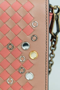 Bottega Veneta Wallet on chain Parme in pelle rosa