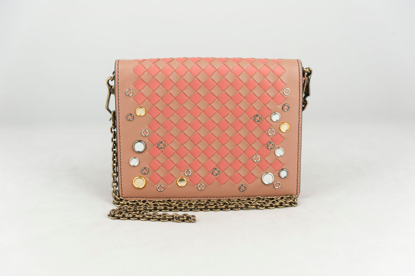 Bottega Veneta Wallet on chain Parme in pelle rosa